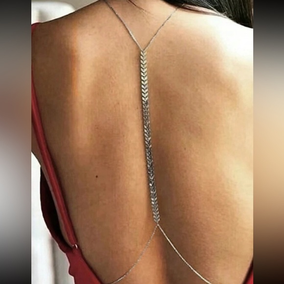 Luxe silver plated beautiful body chain necklace - Picture 1 of 5